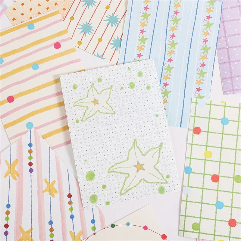 TIANZI 100-Pc Colorful Scrapbooking Background Paper Set Scrapbooking Paper Set Qme