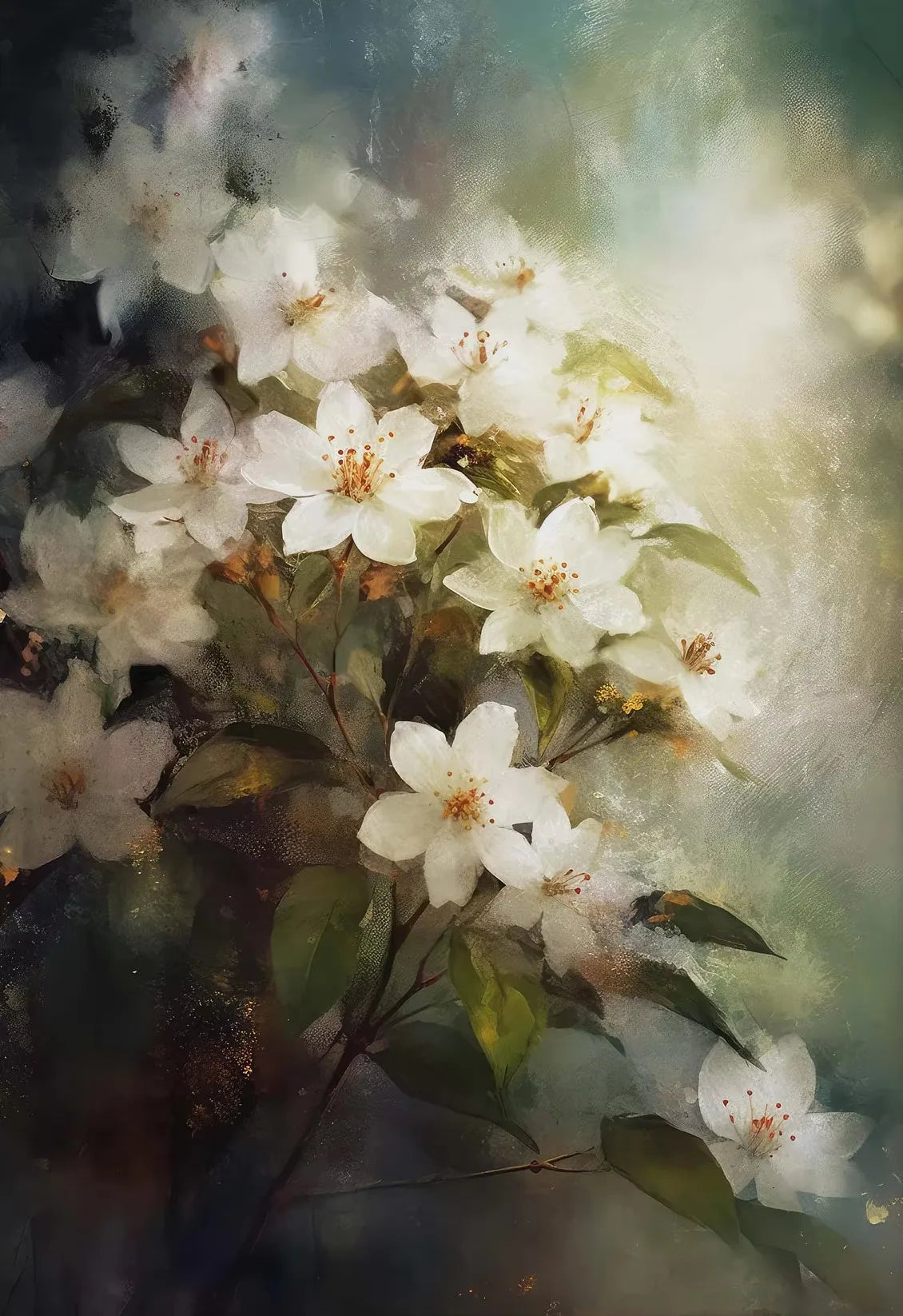 Floral Canvas Art Print – Lily & Clove Bouquet Wall Decor Canvas Art Print Qst SKU-07 40x60cm Unframed