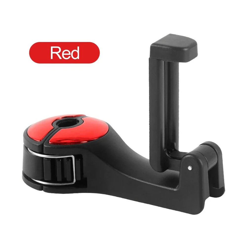 Dual-Use Car Headrest Phone Mount & Storage Hook Car Headrest Organizer Qme Red