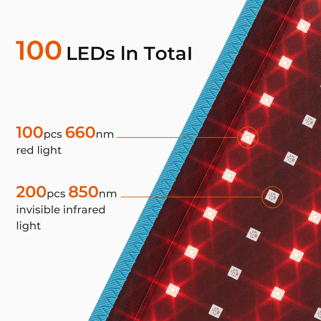 Red Light Therapy Belt – 100 LED 660nm & 850nm Infrared Wrap Light Therapy Belt Qst