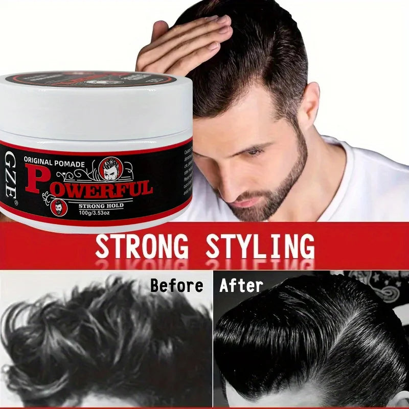GZE Men's Pomade – Long-Lasting Hold, Shine & Frizz Control Men's Hair Pomade Qme