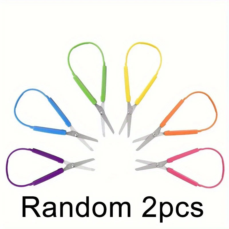 Mini Circular Adaptive Scissors Left & Right Hand – Set of 2 Adaptive Craft Scissors Qme Random color- 2pcs