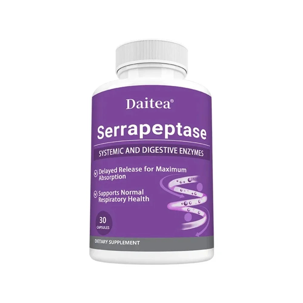 Serrapeptase 45,000 SPU Enzyme Supplement – Sinus & Gut Health Enzyme Supplement Qst 30 count-1 bottle