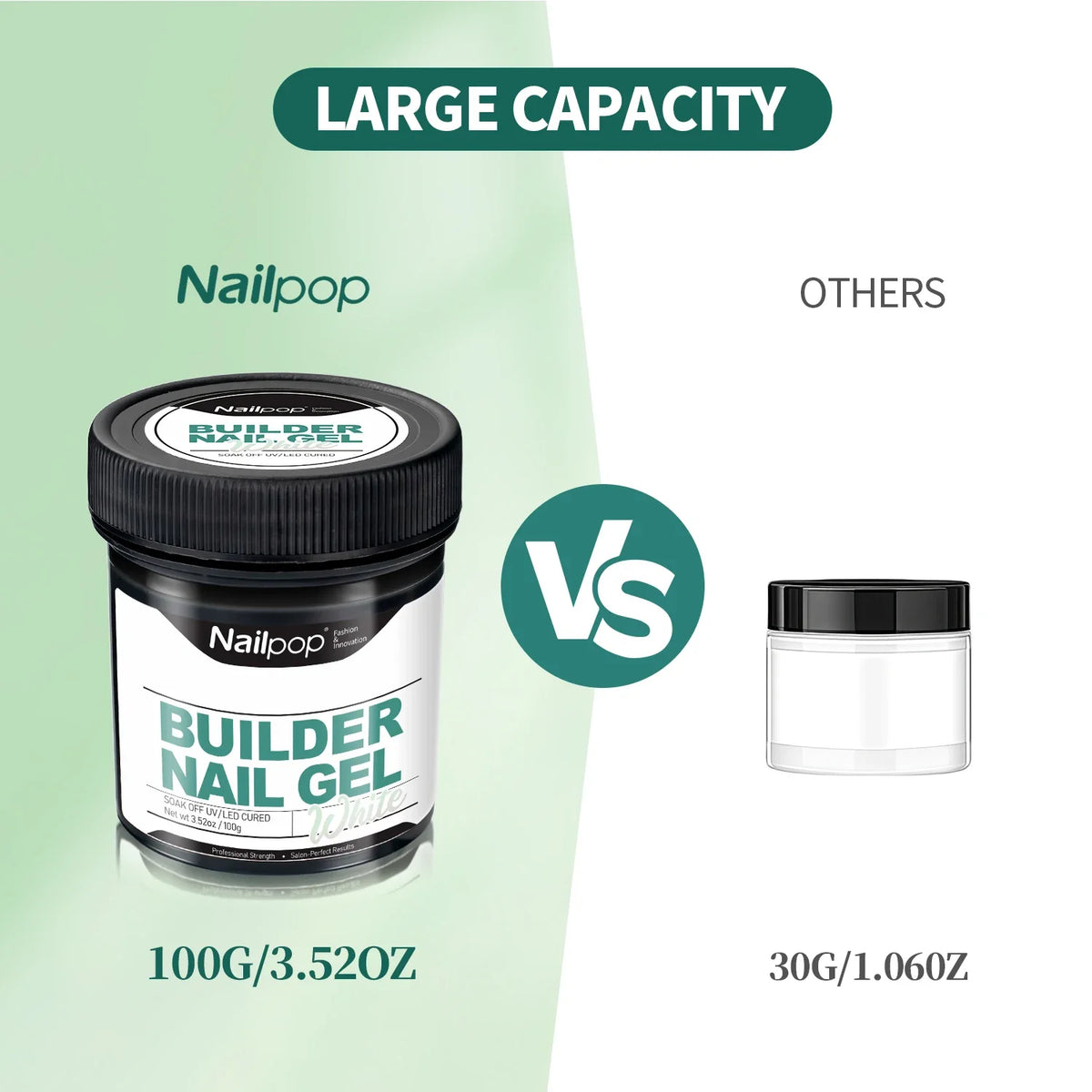 Nailpop 100g Milky Smooth Builder Gel – UV/LED Nail Extension Builder Gel Qme
