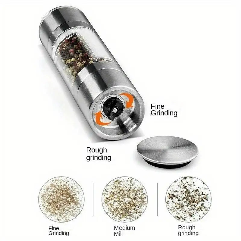 Manual Stainless Steel Salt & Pepper Grinder Mill – Adjustable Spice Grinder Mill Qme