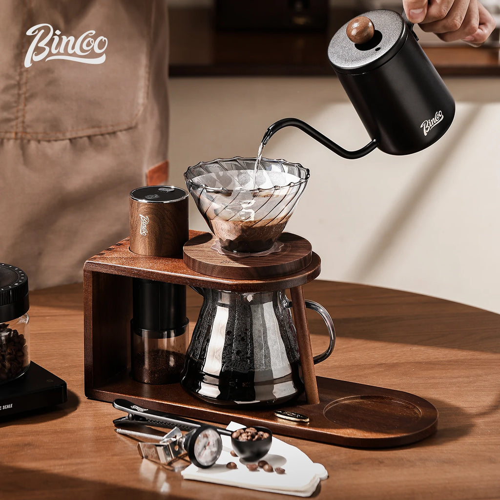 Bincoo Wooden Pour Over Coffee Station with Storage Coffee Station Organizer Qst