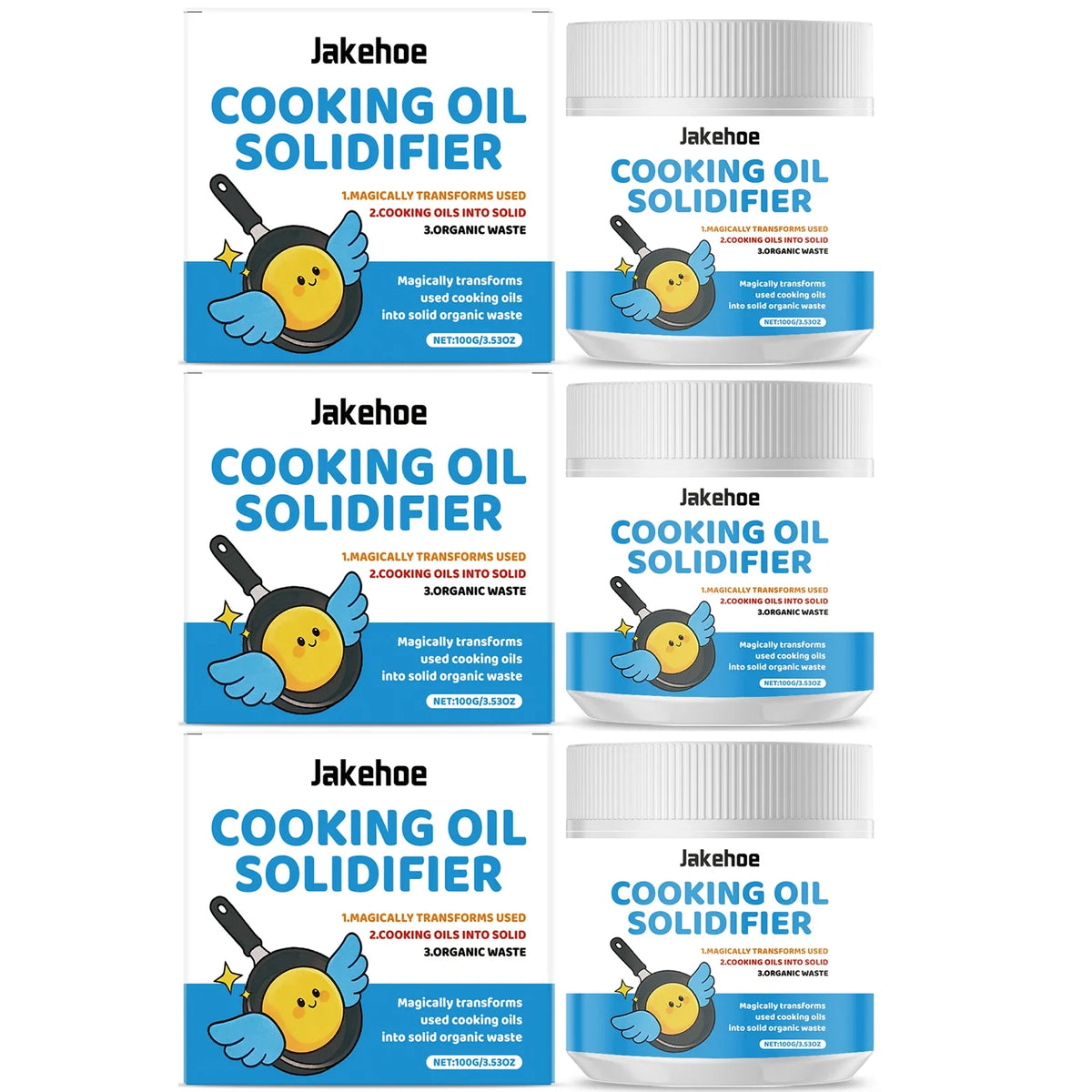 Kitchen Waste Oil Coagulant – Eco-Friendly Solidifying Agent Oil Disposal Agent Qme 3 x 100g Boxed