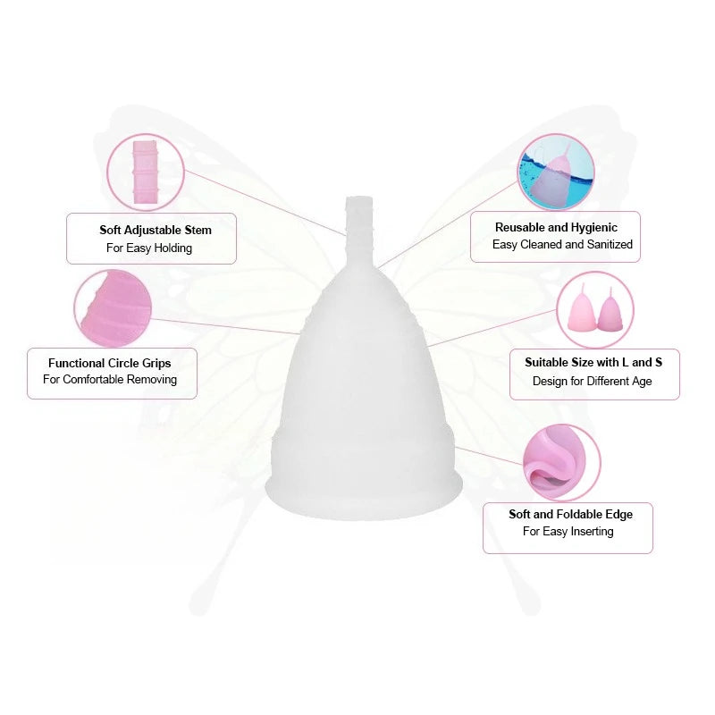 2-Pack Medical Silicone Menstrual Cups – S & L Sizes Menstrual Cup Qst