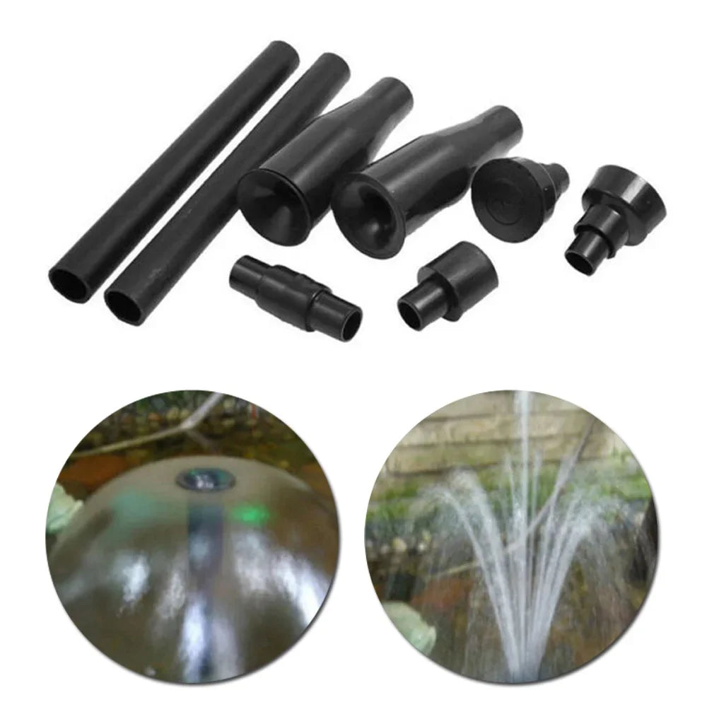 8-Pack Black Fountain Nozzle Heads | Garden Pond & Aquarium Fountain Nozzle Set Qme Default Title
