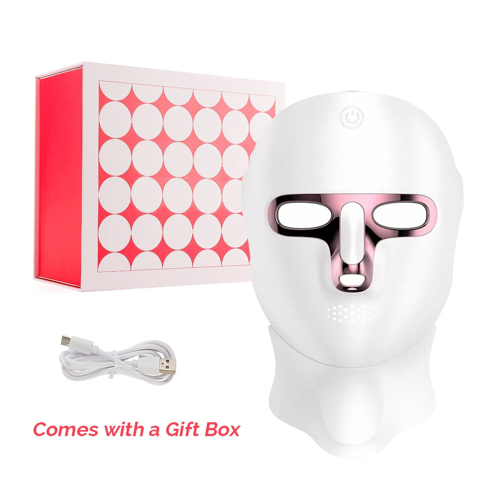 Wireless 7-Color LED Face & Neck Mask – Photon Skin Care LED Skin Care Mask Qst With Box 1