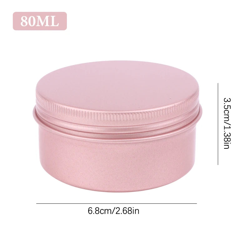 Refillable Tin Jars 5–180ml | Screw Lid Cream & Lip Balm Pots Cosmetic Tin Jars Qst 80ml