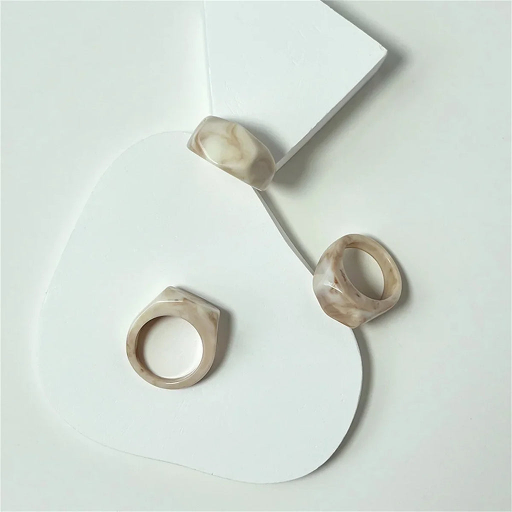 Colorful Clear Resin Oval Ring | Acrylic Water Drop Shape Fashion Ring Qme