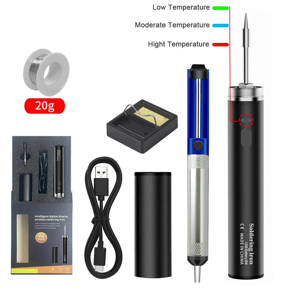 USB Soldering Iron 5V 8W Portable Lithium Battery Tool Portable Soldering Iron Qme B510 SET3