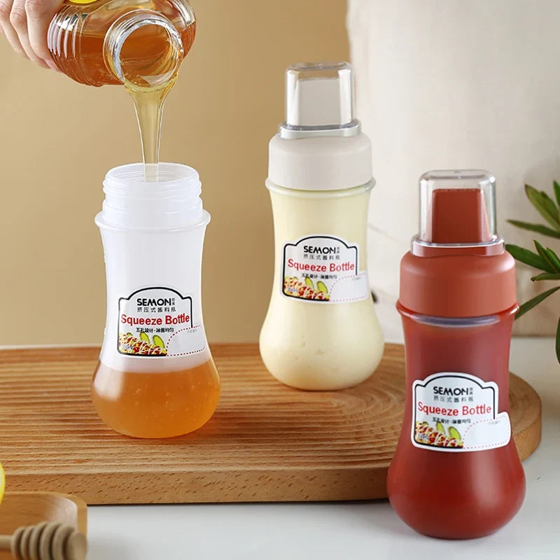 Condiment Squeeze Bottles with Nozzles – 350ml Plastic Set Condiment Squeeze Bottles Qme