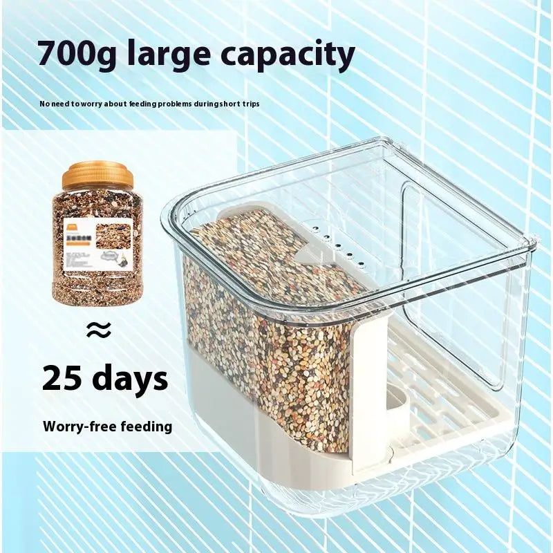 Automatic Bird Feeder Transparent Double Slot Hanging Cage Automatic Bird Feeder Qst