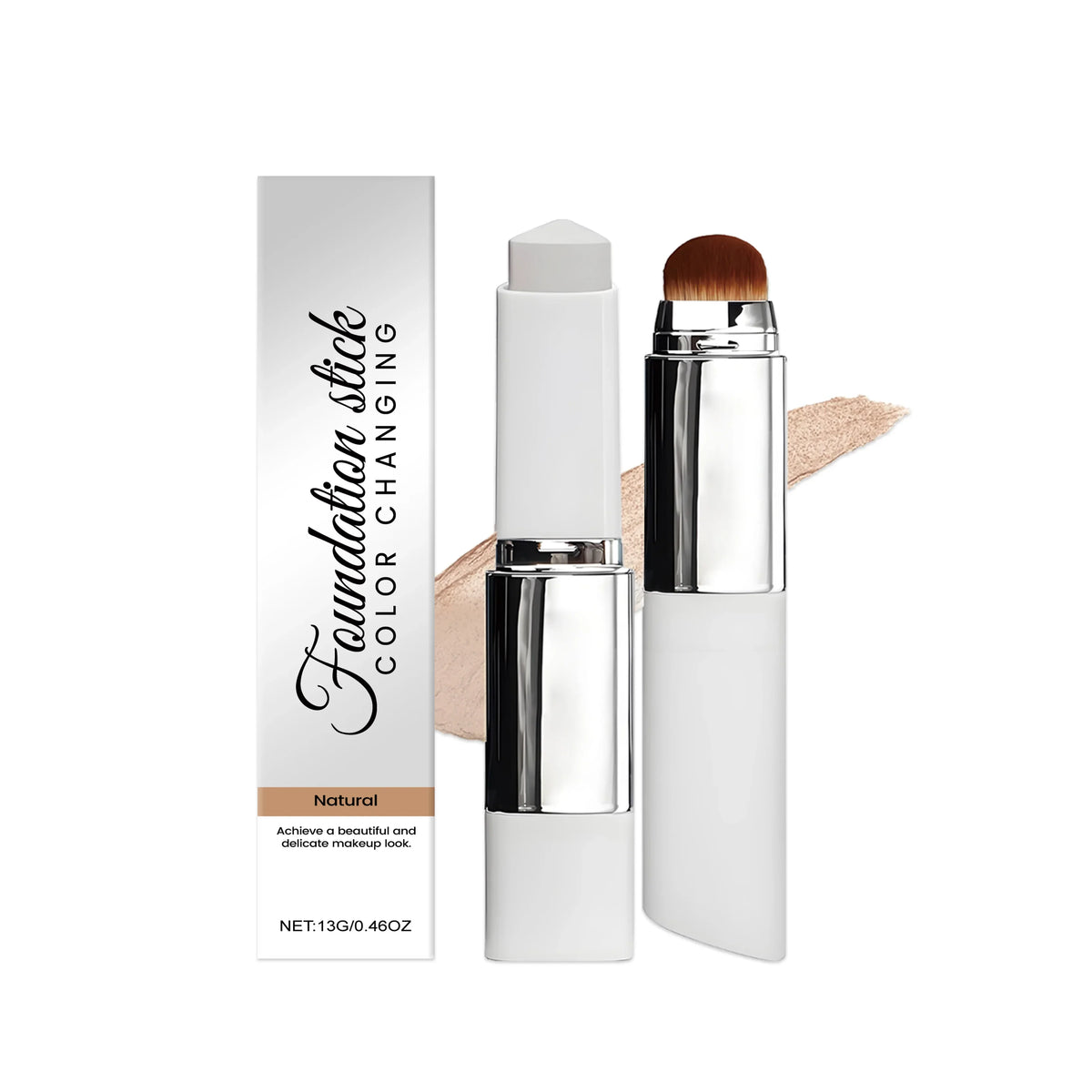 Foundation Makeup Stick & Double-Head Brush | 3 Shades Foundation Makeup Stick Qme Natural