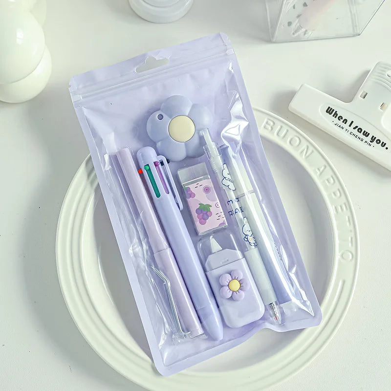 Kawaii Cream Stationery Set – Cute School Writing Supplies Kawaii Stationery Set Qme