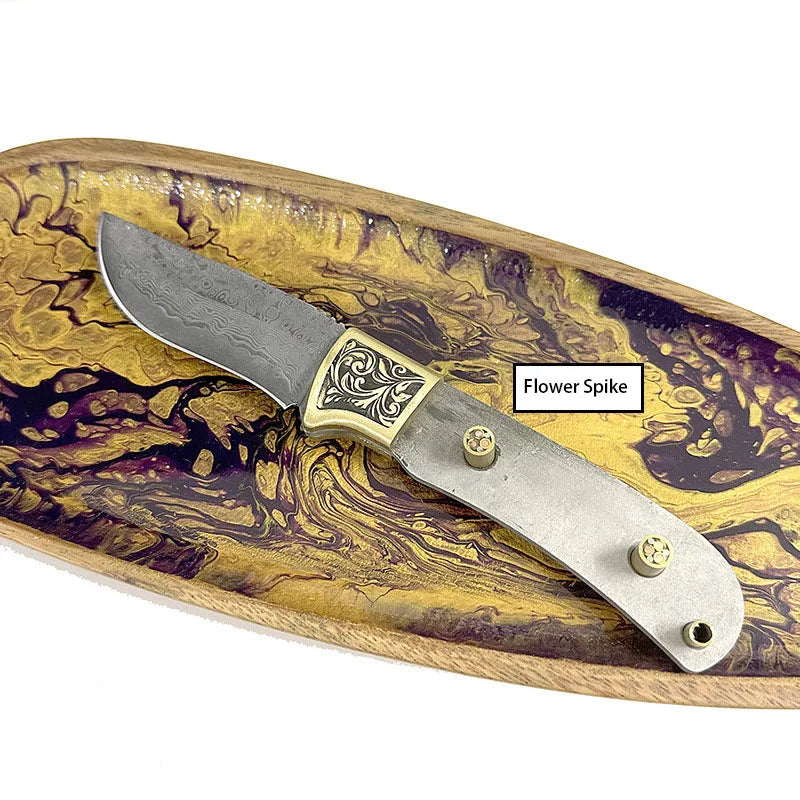 Swayboo Damascus Steel Fixed Blade Knife Blank DIY Billet Damascus Knife Blank Qst