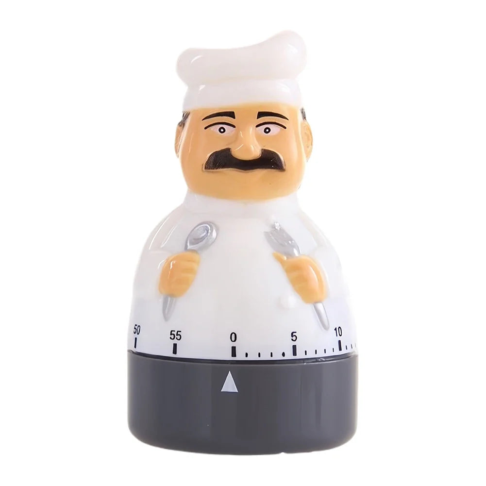 Cartoon Chef Kitchen Timer – Cooking & Baking Accessory Kitchen Timer Qme WHITE