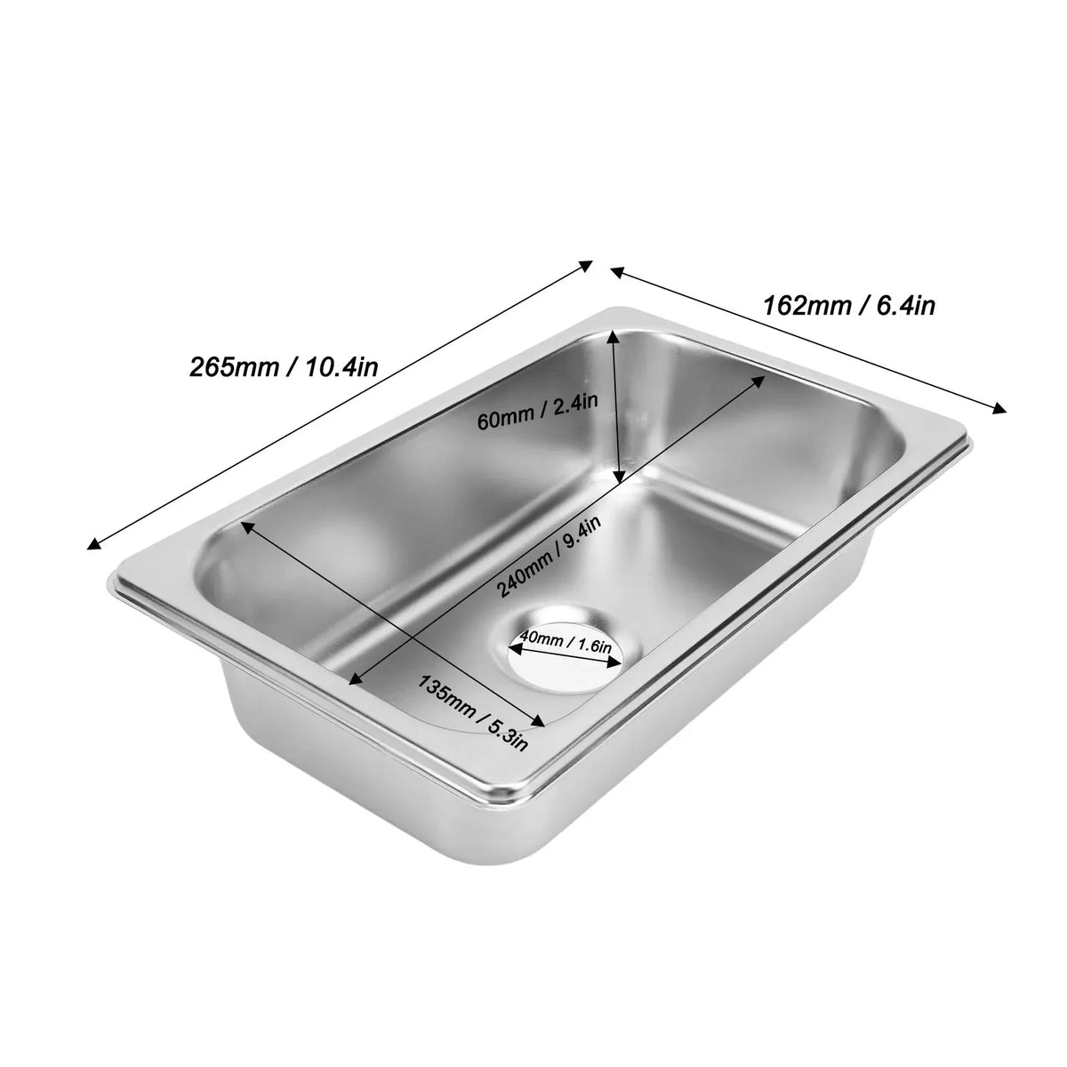 RV Kitchen Sink 304 Stainless Steel Rust-Resistant Wash Basin Kitchen Sink Basin Qme