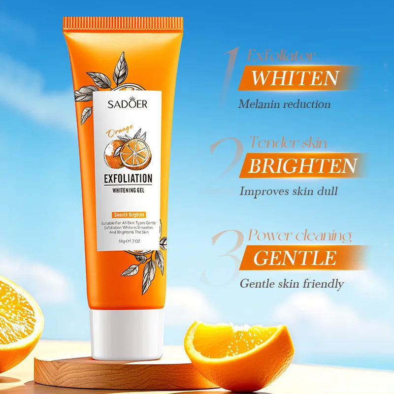 Orange Exfoliating Peeling Gel Face Scrub | Korean Skincare Face Exfoliating Scrub Qst