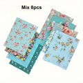 Floral Twill Patchwork Fabric – DIY Cotton Sewing & Quilting Patchwork Craft Fabric Qme Mix 8pcs 0.27Yard