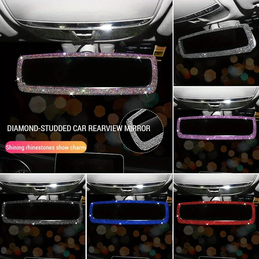 Diamond Water-Drop Car Rearview Mirror – Clip-On Accessory Car Mirror Accessory Qme