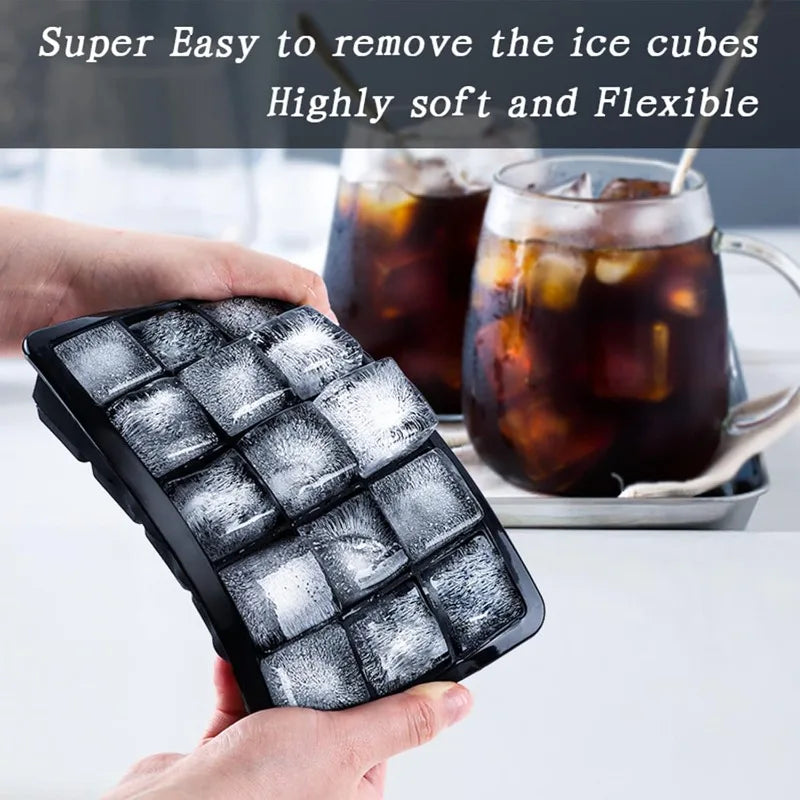 Silicone Ice Cube Tray 8 & 15 Grid Square Mold – Reusable Silicone Ice Cube Tray Qme