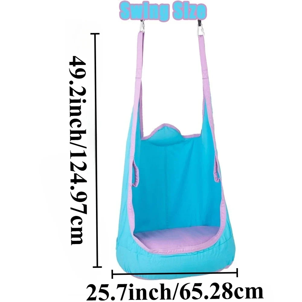 Kids Pod Swing Seat | Cotton Hammock Chair Indoor & Outdoor Kids Hammock Swing Qme
