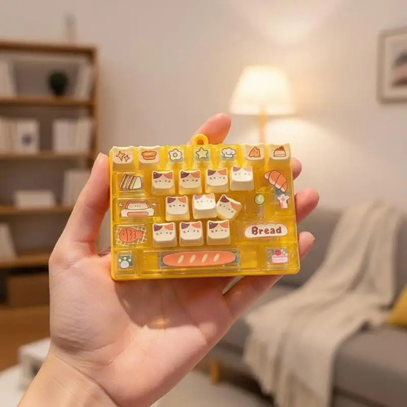 26-Key Silicone Cat Keycap Set – Cute Cartoon Keyboard Caps Mechanical Keyboard Keycaps Qst