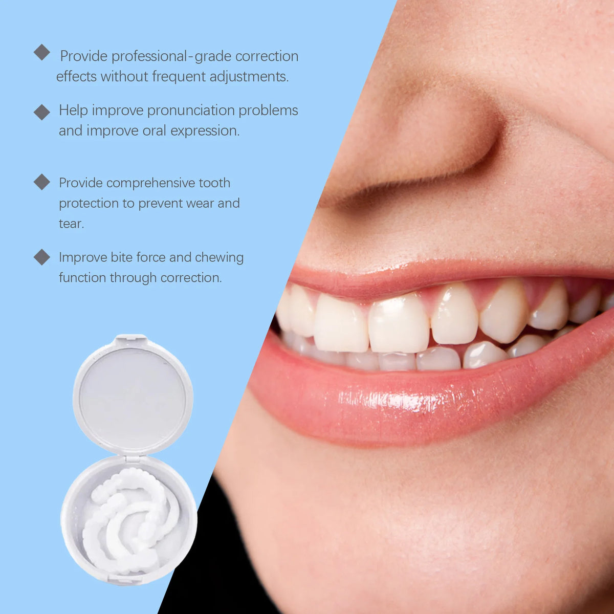 Snap-On Teeth Veneers – Adjustable Cosmetic Smile Set Cosmetic Teeth Veneers Qst