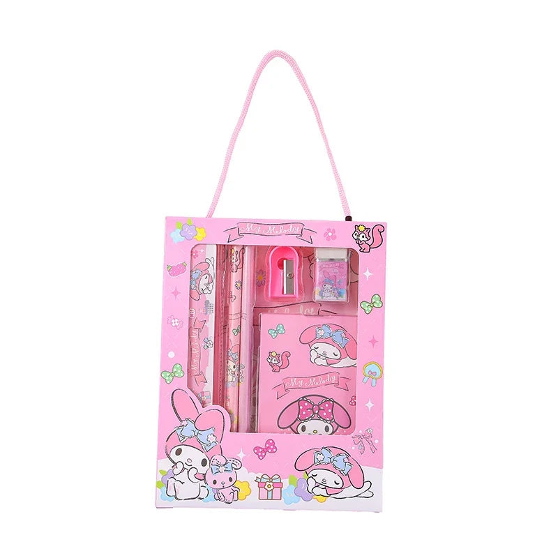 Hello Kitty Kuromi Stationery Gift Box Set – Ruler, Pencil & Eraser Stationery Gift Set Qme