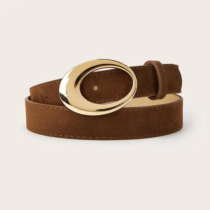 Women's Wide Faux Leather Belt – Vintage Y2K Pin Buckle Wide Fashion Belt Qst A9