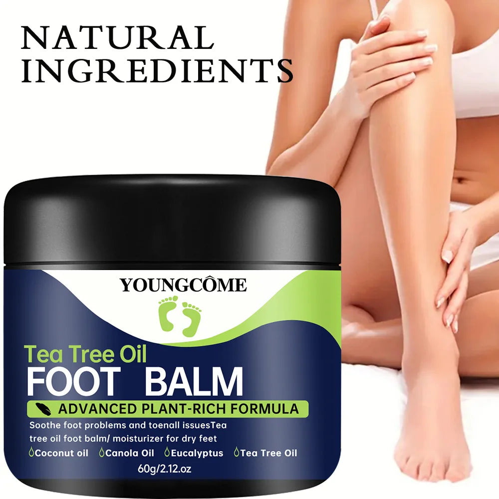 YOUNGCOME Tea Tree Oil Foot Cream – Moisturizes Dry Skin Foot Cream Qst