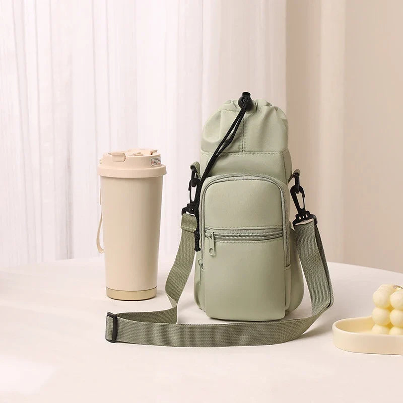 Insulated Water Bottle Carrier Bag with Adjustable Strap Bottle Carrier Bag Qme 29cm army green