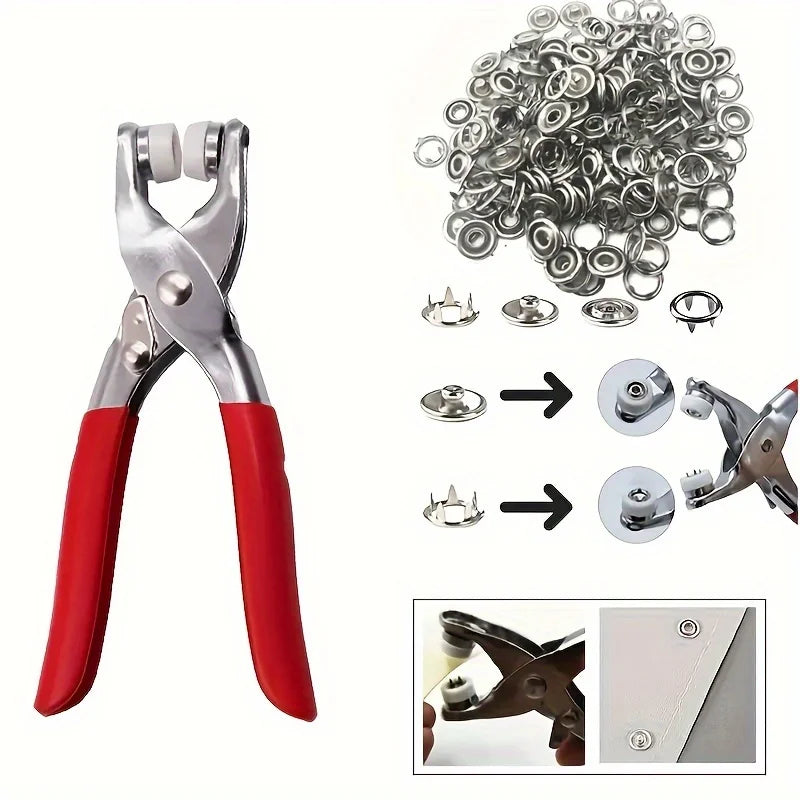 Stainless Steel Snap Fastener Pliers Kit – DIY Clothing Buttons Snap Fastener Tool Qme