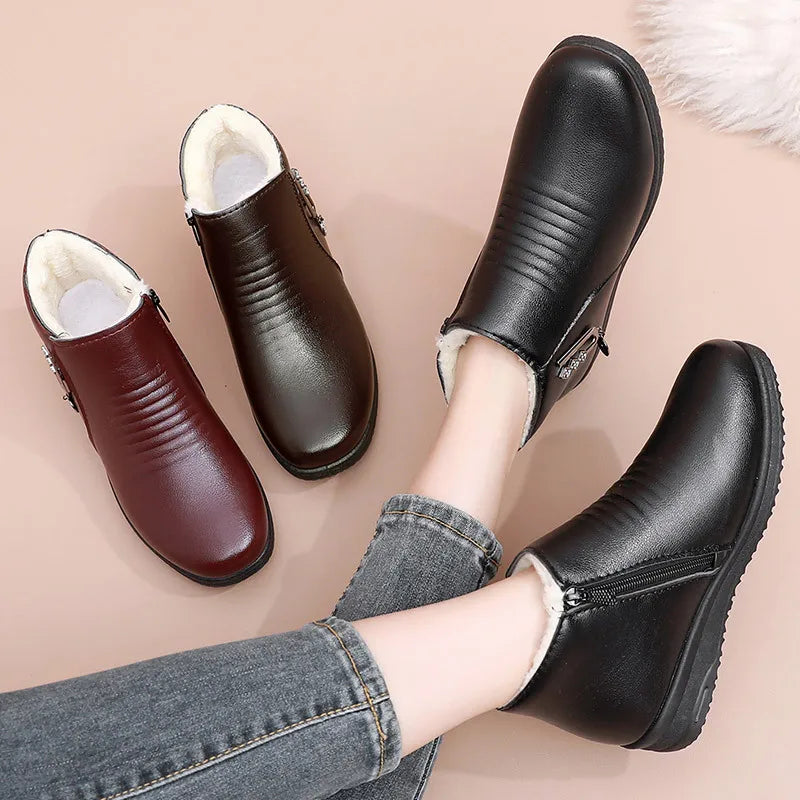 Women's Waterproof Ankle Boots – Warm Lightweight Winter Snow Boot Women's Ankle Boots Qst