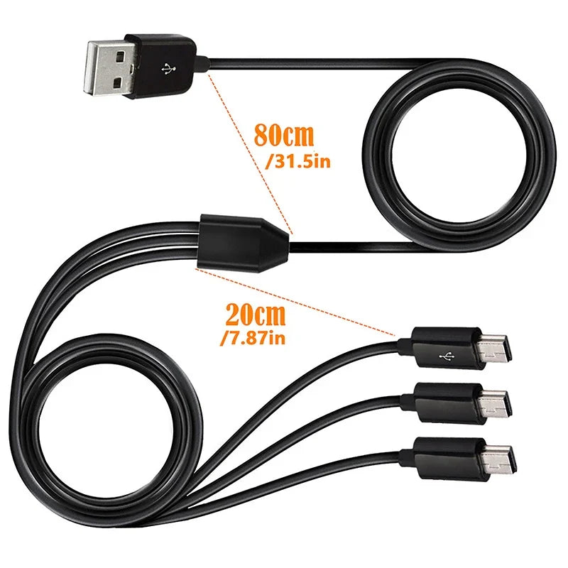 1M USB to 3x Mini USB 5-Pin Y Splitter Charging & Data Cable USB Splitter Cable Qme