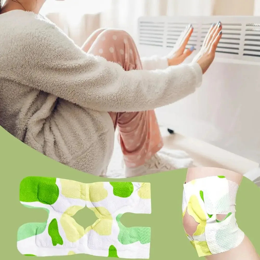Herbal Knee Warming Patches – 5+ Hour Heat, 6/10 Pack Knee Heat Patch Qst