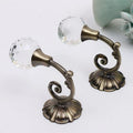 Metal Crystal Glass Curtain Holdbacks – Decorative Wall Tie Backs Curtain Holdback Hooks Qme plum