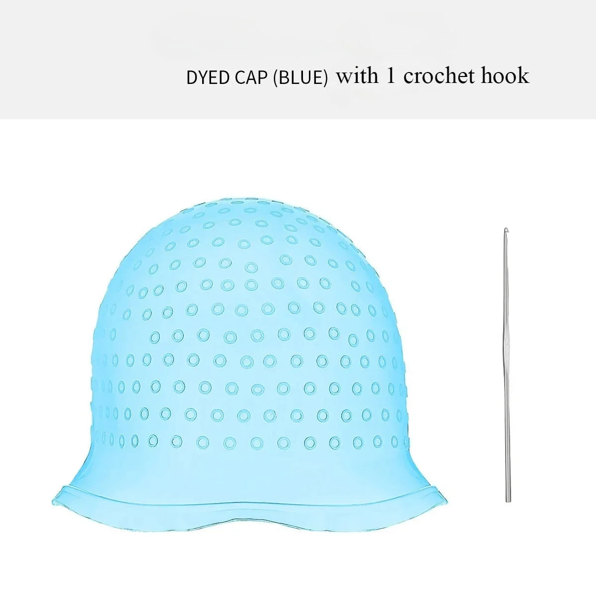 Professional Silicone Hair Dyeing Cap with Metal Hooks – 2 Pack Hair Dyeing Cap Qme Blue