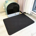 Honeycomb Cat Litter Mat – Anti Scatter, Waterproof Double Layer Cat Litter Mat Qme black L-55x75cm