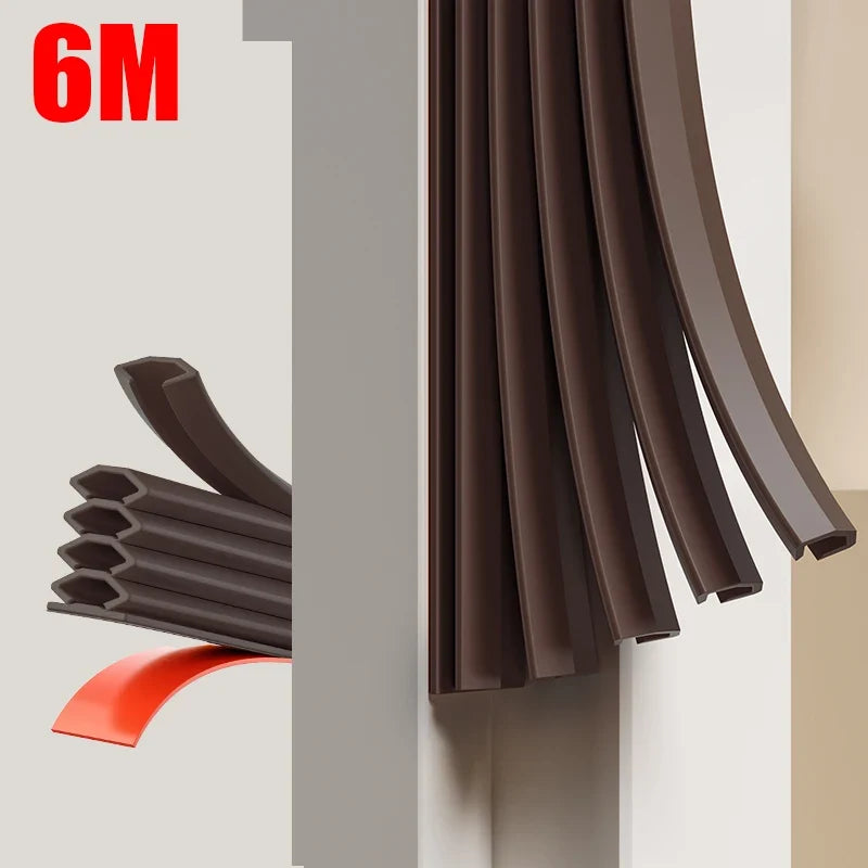 6M Tearable TPE Weather Strip | Door & Window Gap Seal Door Weather Strip Qme