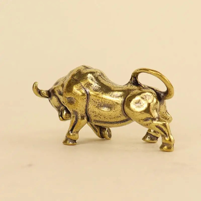 Brass Bullfighting Miniature Figurine Statue | Home Office Decor Decorative Figurine Qme