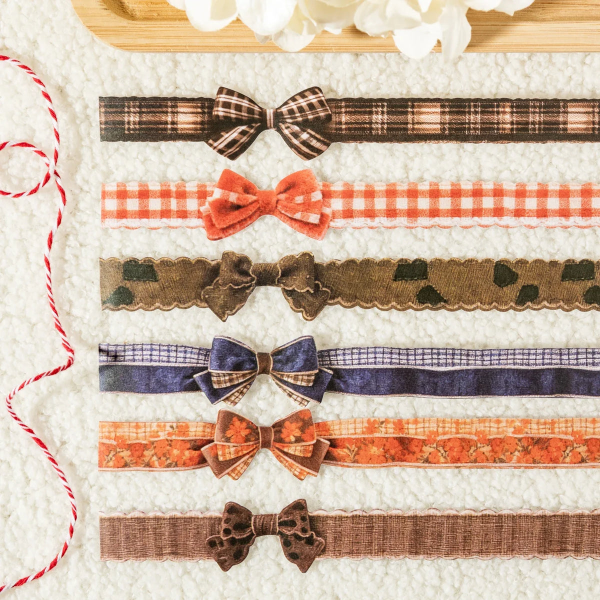 Bow Pattern Die-Cut Washi Tape | Fabric Texture DIY Craft Roll Decorative Washi Tape Qme