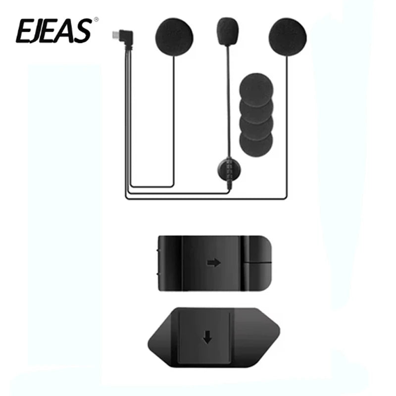 EJEAS Helmet Headset Type-C for V6 PRO+ V4 PLUS Speaker Mic Helmet Intercom Headset Qst 1 Set