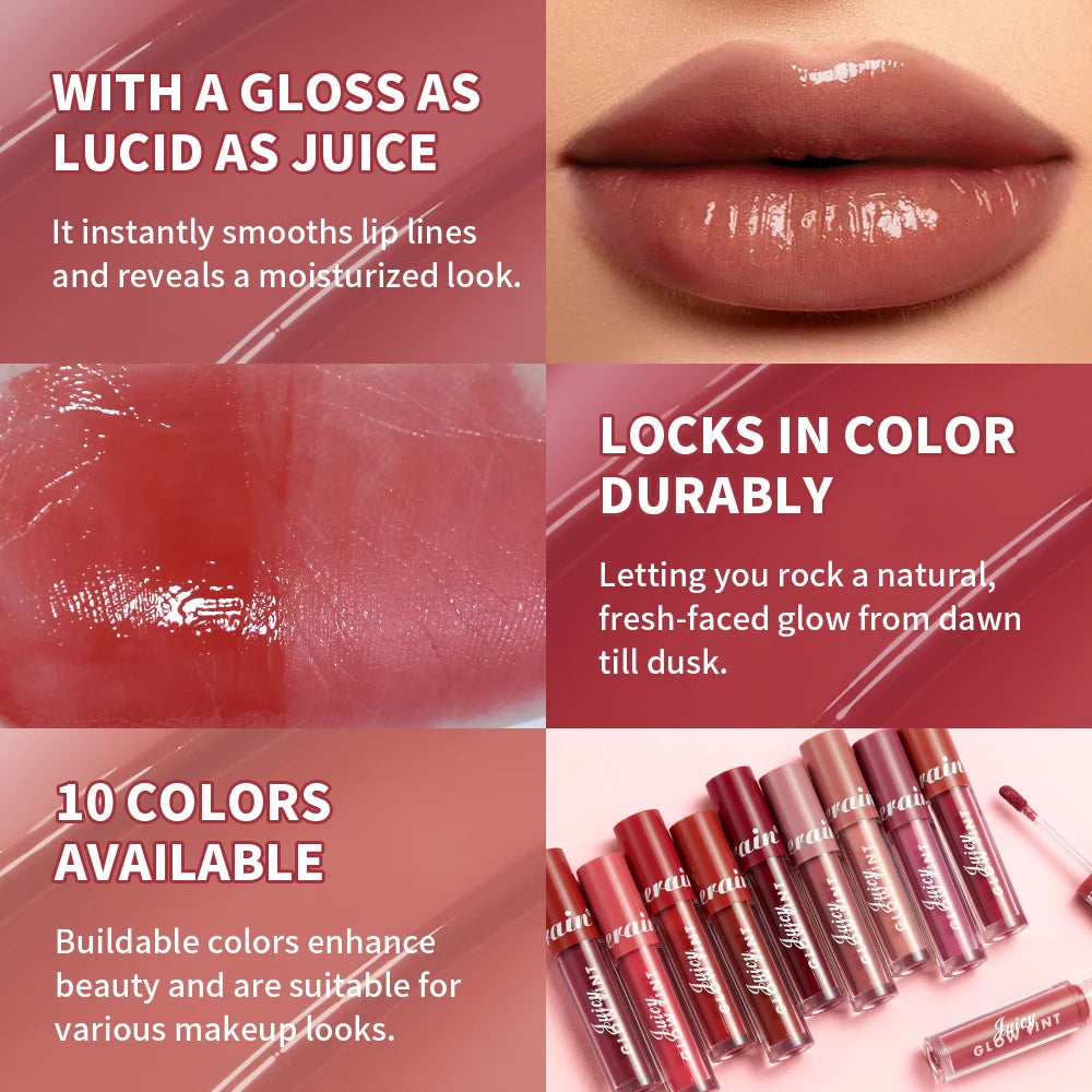 Lakerain Mirror Lip Glaze – Long-Lasting Hydrating Lip Gloss Lip Gloss Qst