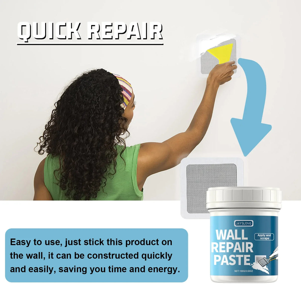 White Wall Repair Paste | Quick-Drying Mould-Proof Filler Wall Repair Paste Qme