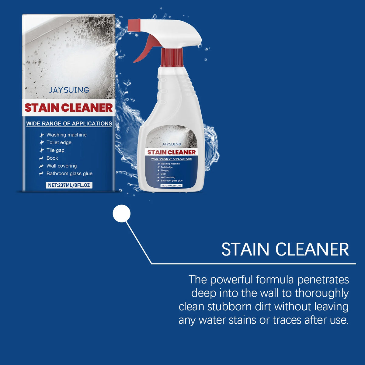 237ml Wall Stain Cleaner Spray – Anti-Mildew & Brightening Wall Cleaning Spray Qst