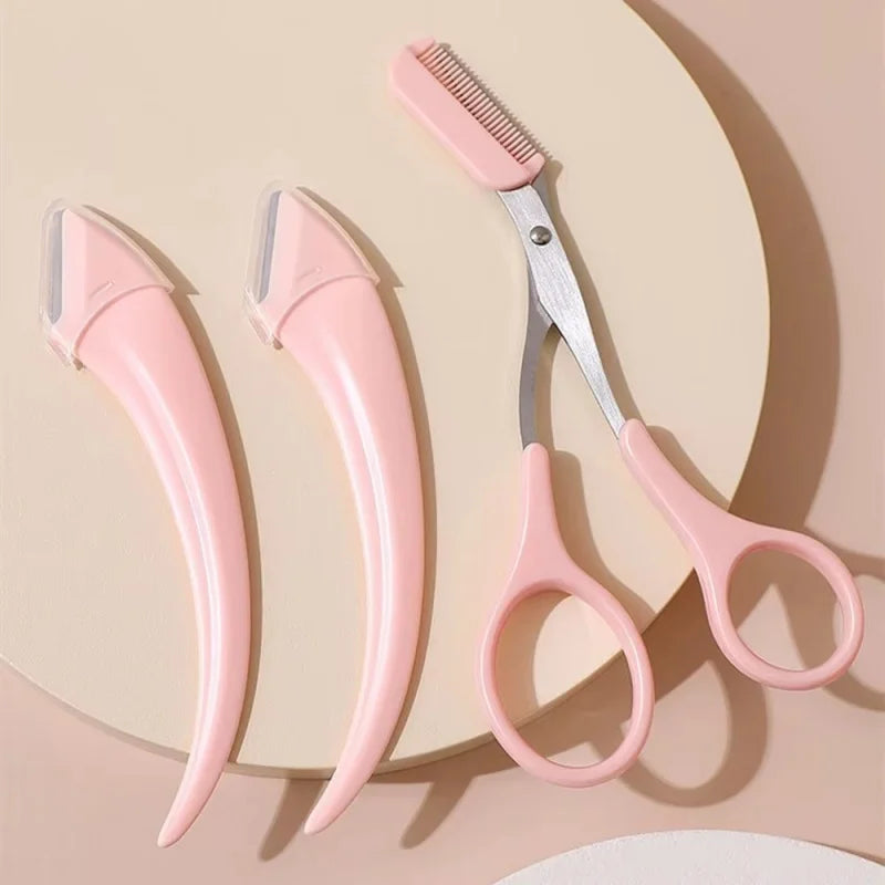 Stainless Steel Eyebrow Scissors & Comb Trimmer Set Eyebrow Trimmer Scissors Qme